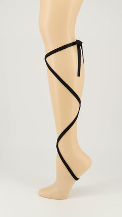 Black lace Legups from the side of the leg